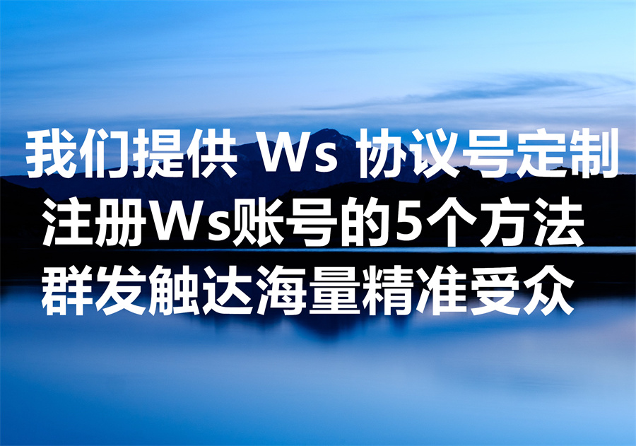 我们提供Ws协议号定制的服务和工具，实现批量注册 WhatsApp 账号的5个方法！
